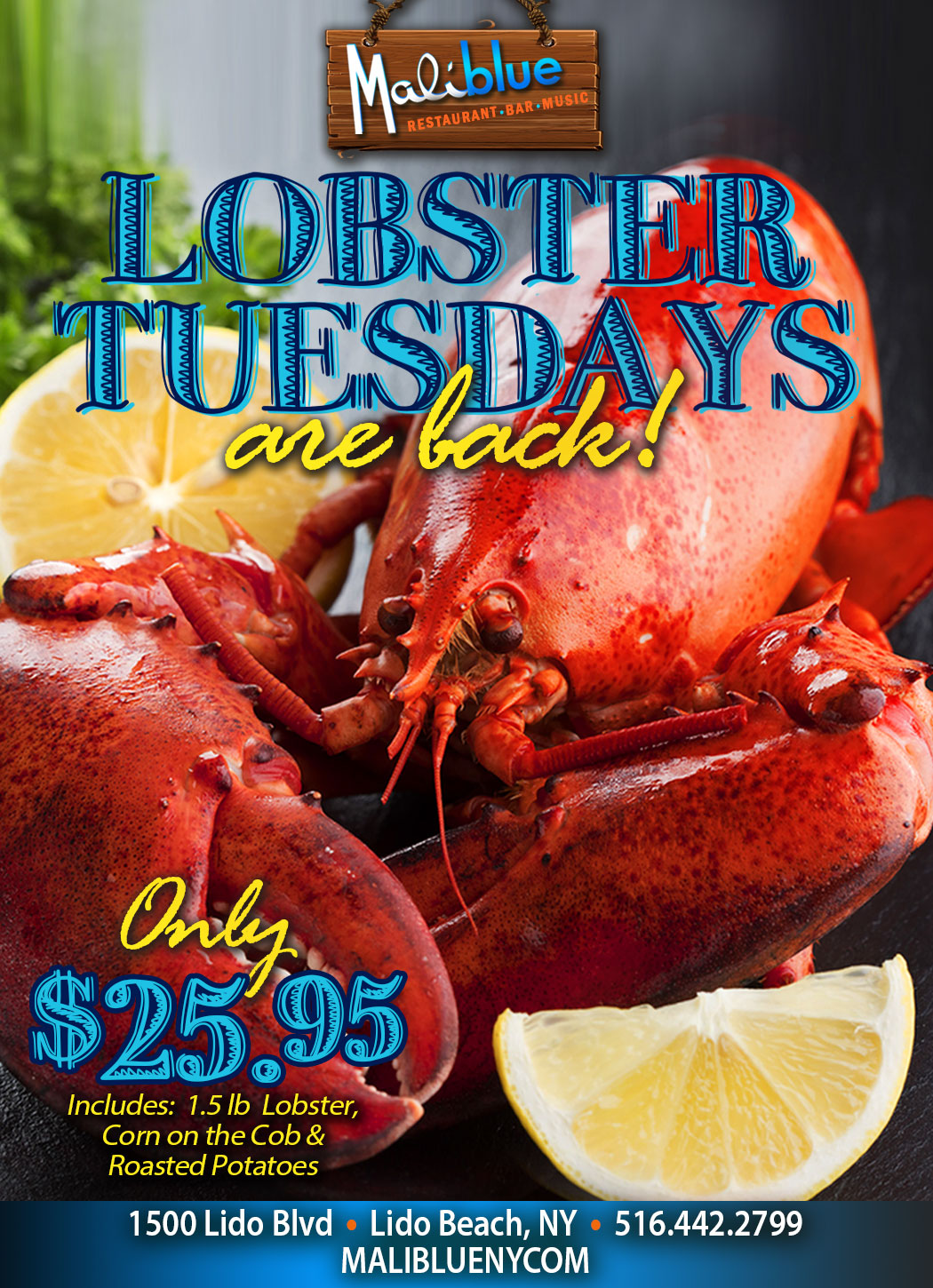 Lobster Tuesdays at Maliblue Restaurant